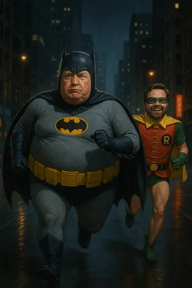 Artist's impression: Donny taking time off from playing the Joker