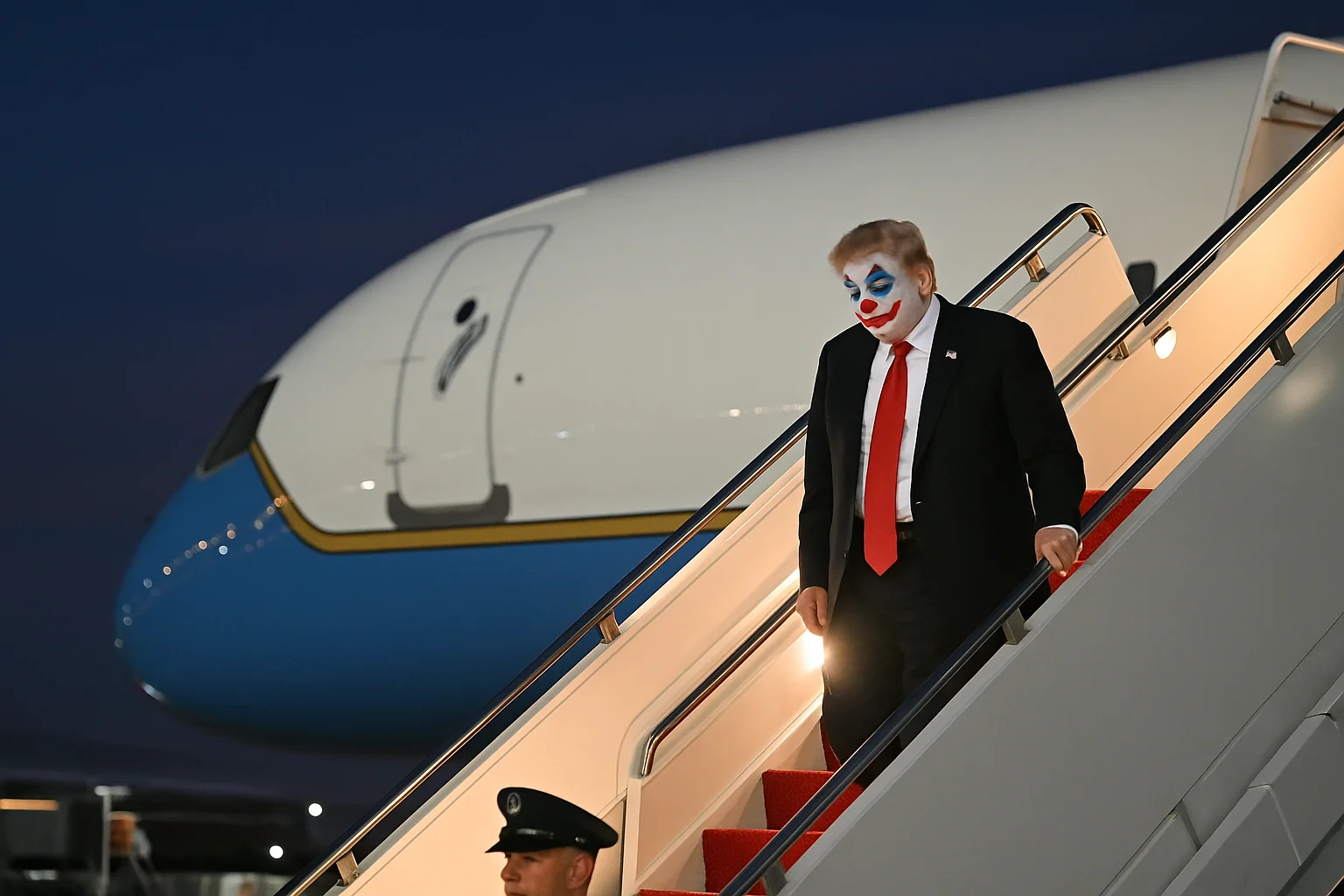 Donny Disembarking a Plane